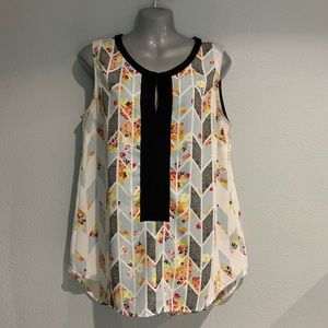 CAbi Grossgrain Floral Geometric Tank Tunic